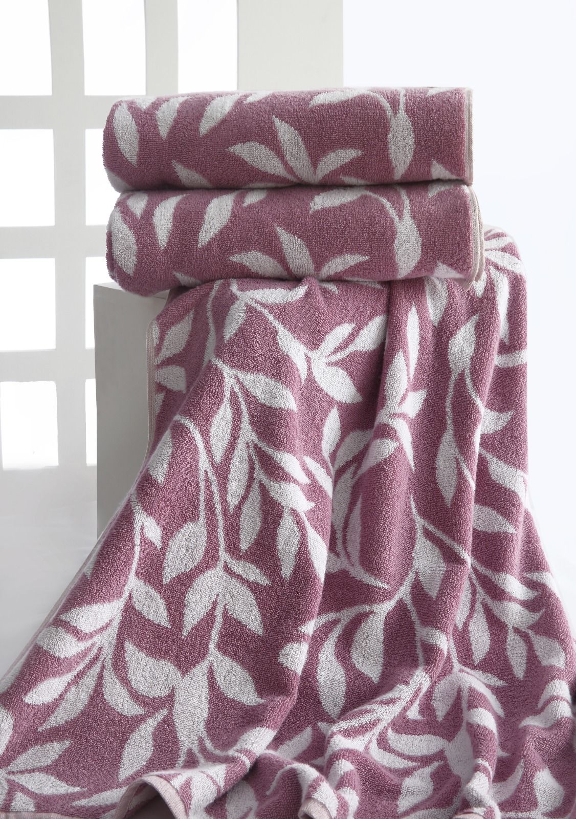 1 PC Bath Towel-Pastel Flower(Lilac) - Image 3