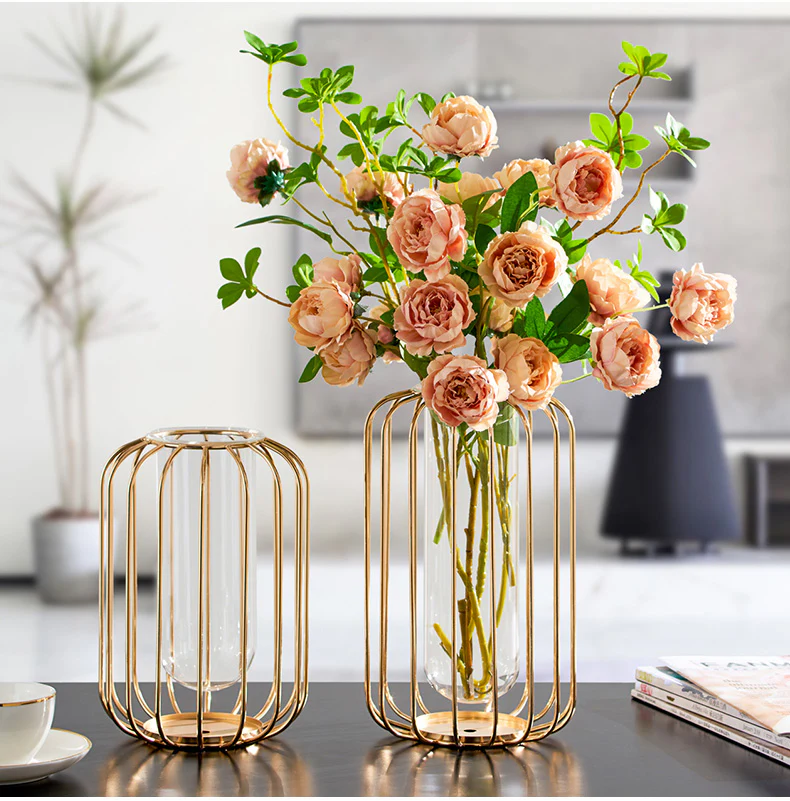 1 PC Modern Metal Vase- Lantern Shape - Image 4