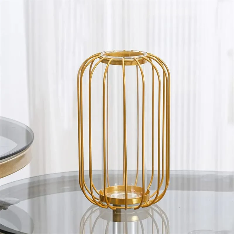 1 PC Modern Metal Vase- Lantern Shape - Image 8