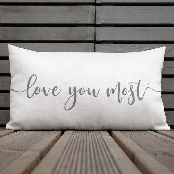 1 PCs Digital Printed Cotton Bed Pillow-LOVE You Most