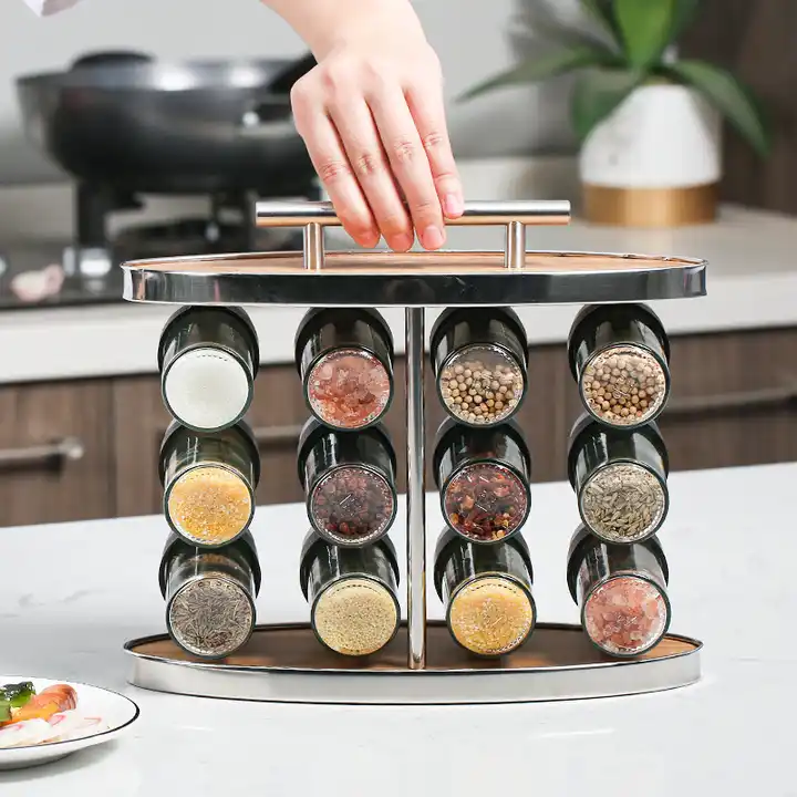 16 PCs Portable Spice Jar with 13933 Wooden Stand - Image 4