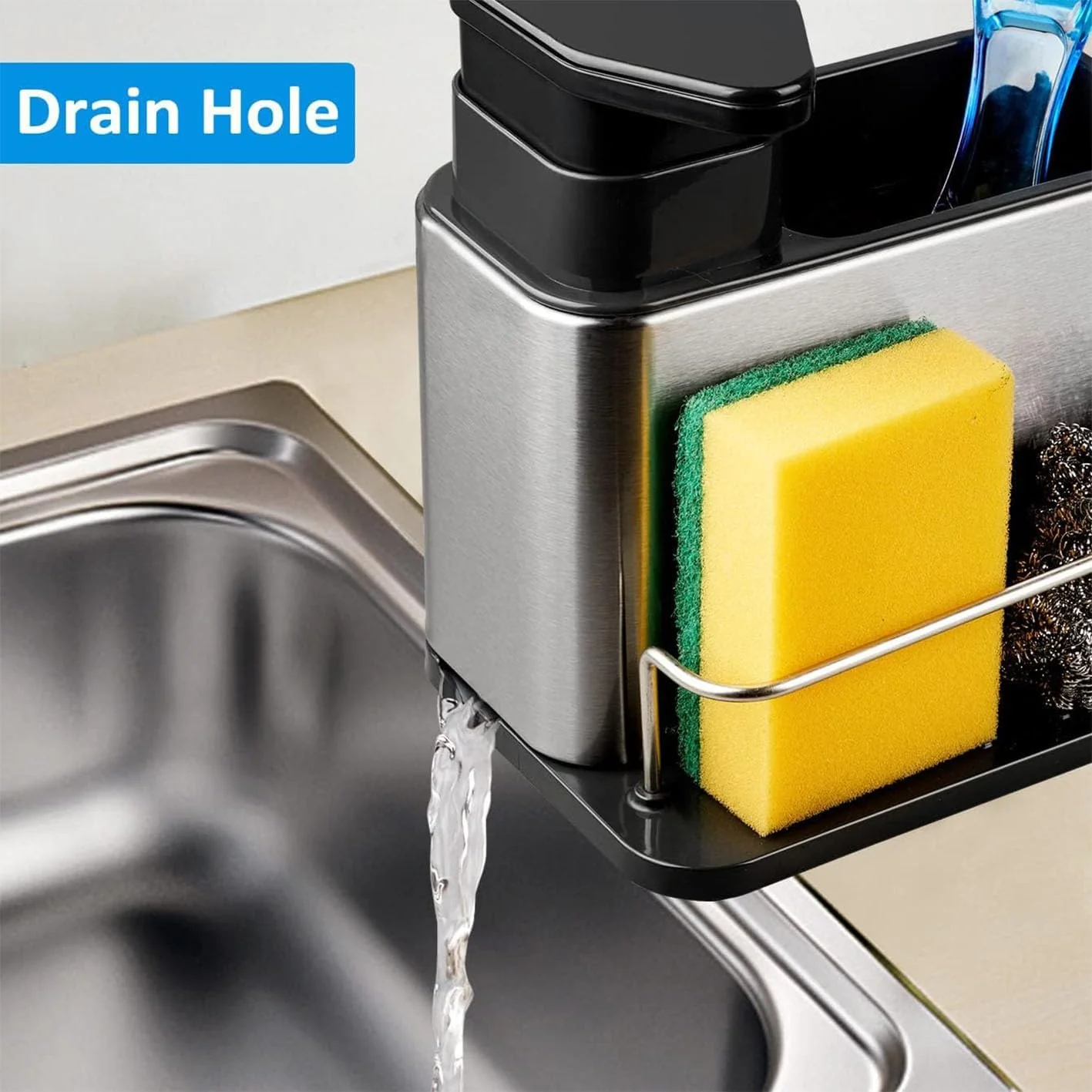 1PC Multi-Function Soap Dispenser with Storage Rack-SA2411-44 - Image 10