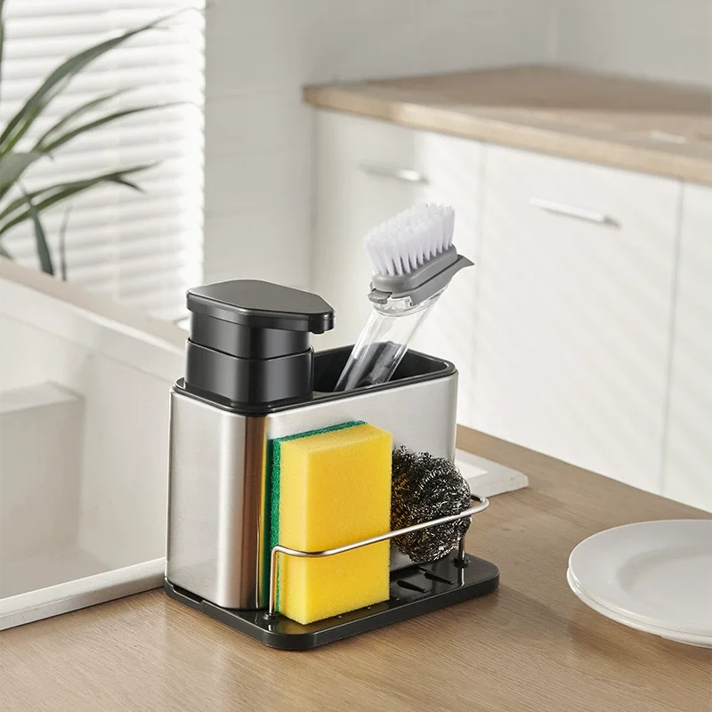 1PC Multi-Function Soap Dispenser with Storage Rack-SA2411-44 - Image 4