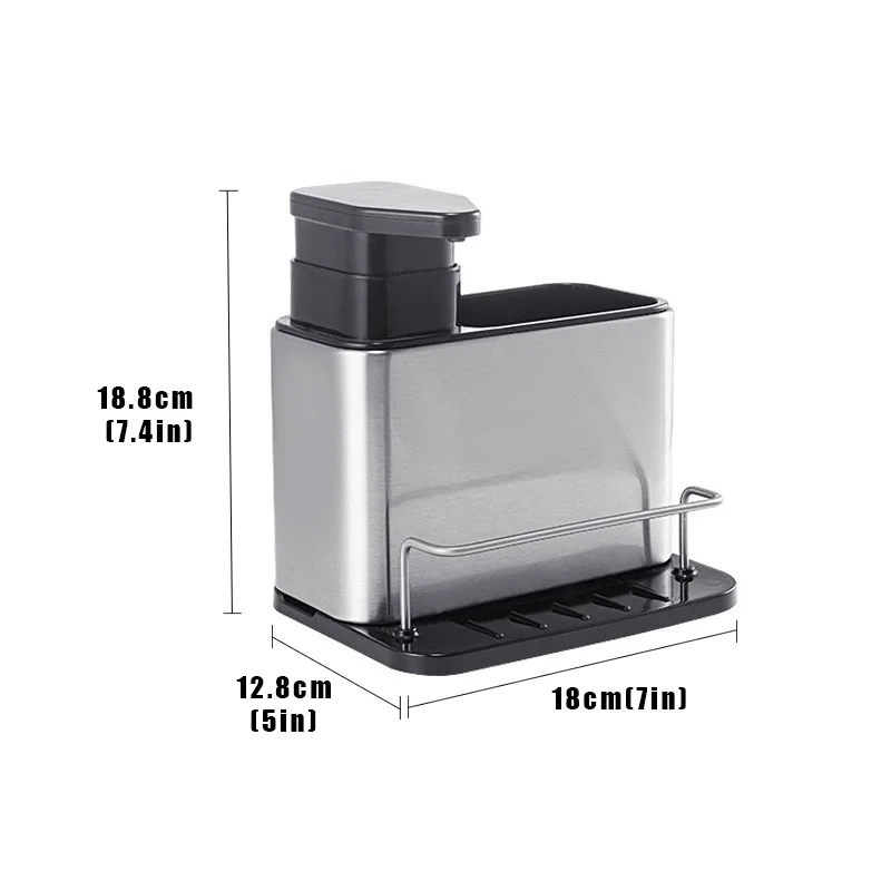 1PC Multi-Function Soap Dispenser with Storage Rack-SA2411-44 - Image 6