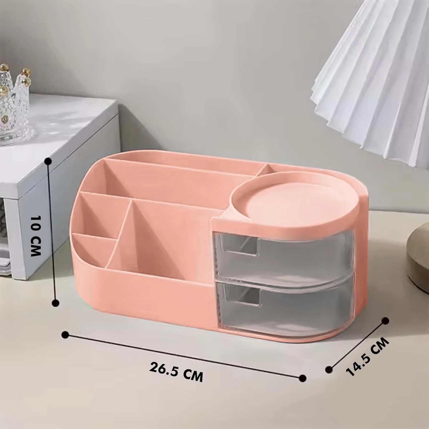 1pc Rotating Cosmetic Organizer-Pink - Image 5