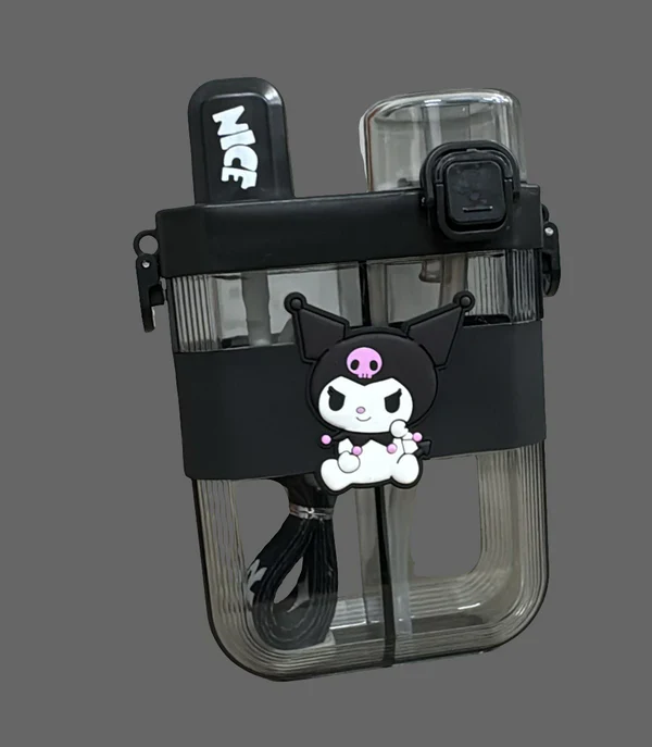 2 in 1 Cute Cartoon Dual Compartment Water Bottle with Straw (SA2510-148) - Image 16