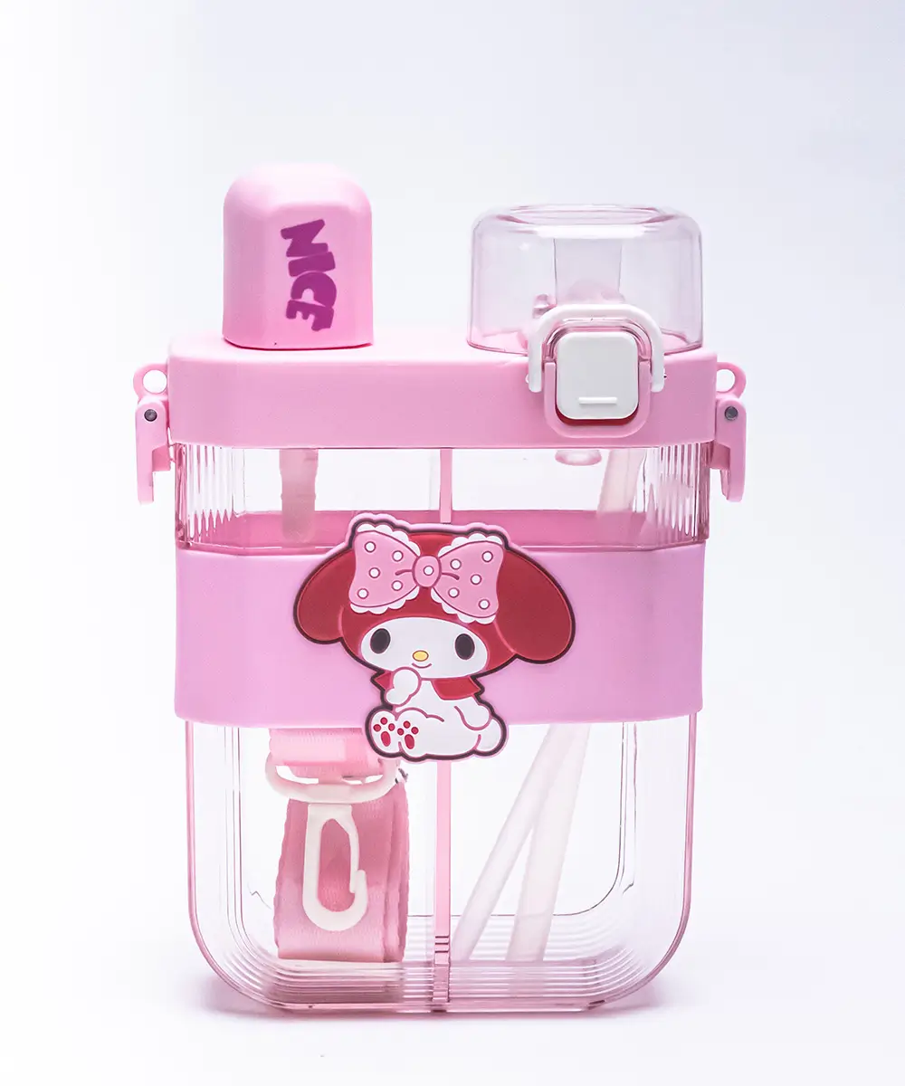 2 in 1 Cute Cartoon Dual Compartment Water Bottle with Straw (SA2510-148) - Image 9