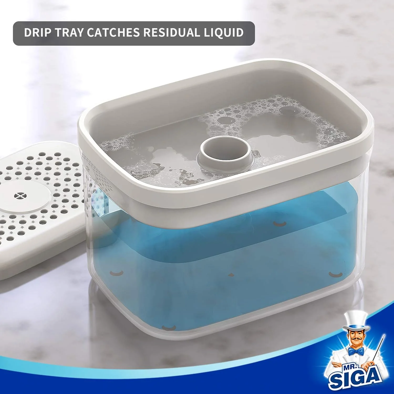 2 in 1 Premium Dishwashing Soap Pump Dispenser and Sponge Holder (SA2510-011) - Image 8