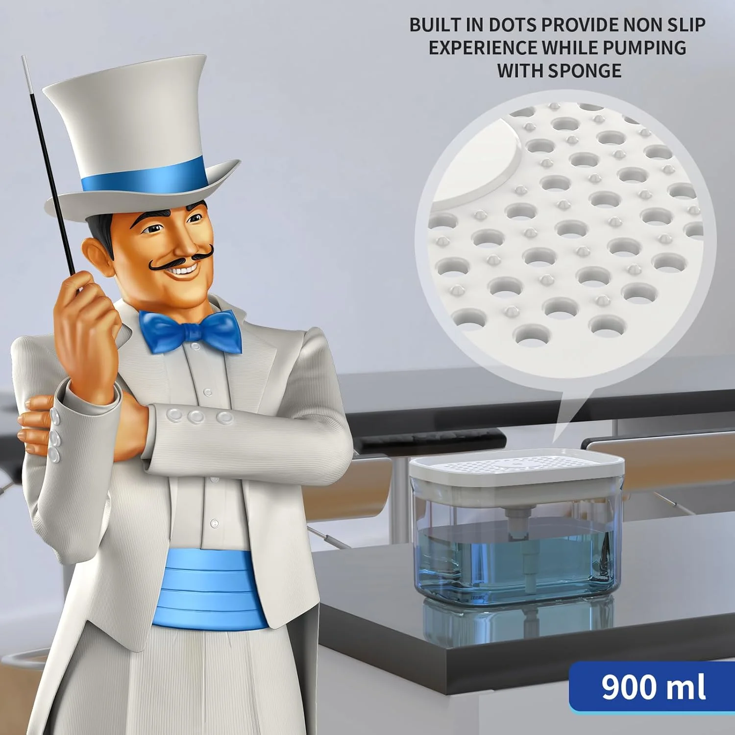 2 in 1 Premium Dishwashing Soap Pump Dispenser and Sponge Holder (SA2510-011) - Image 9