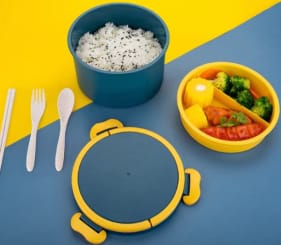 2 Layer Microwave Cycle Lunch Box(SA2405-06)-Yellow Over Green - Image 8