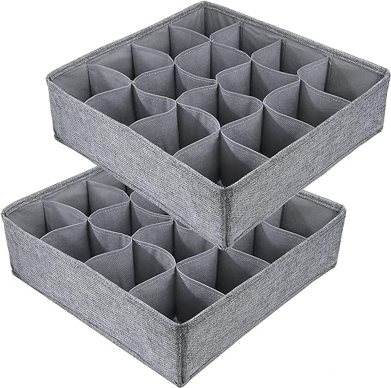 2 Packs Foldable Drawer Organizers for Clothing-5018 -24 Grids - Image 8