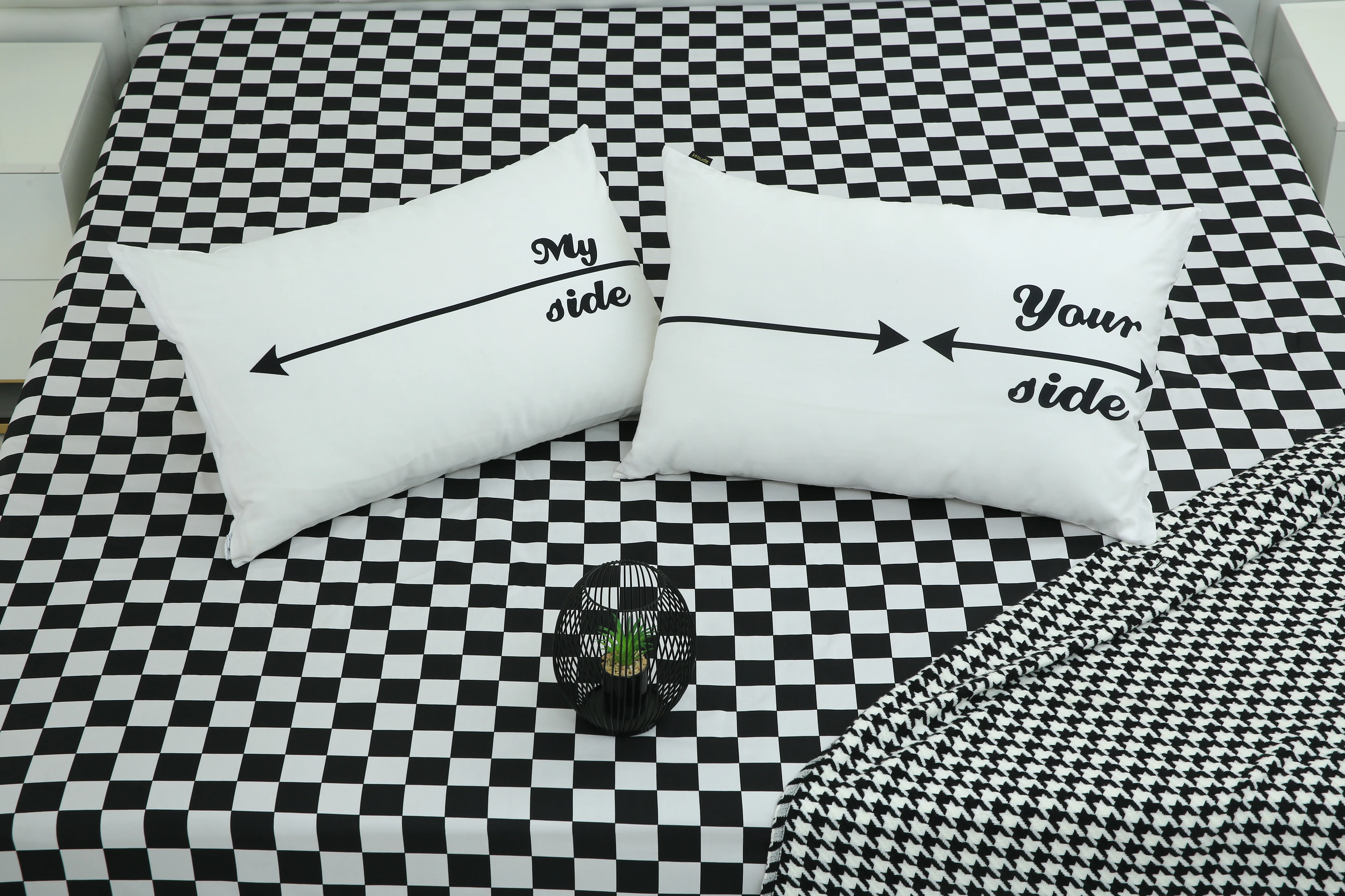 2 PCs Digital Printed Couple Pillow-My side/Yours Side - Image 3