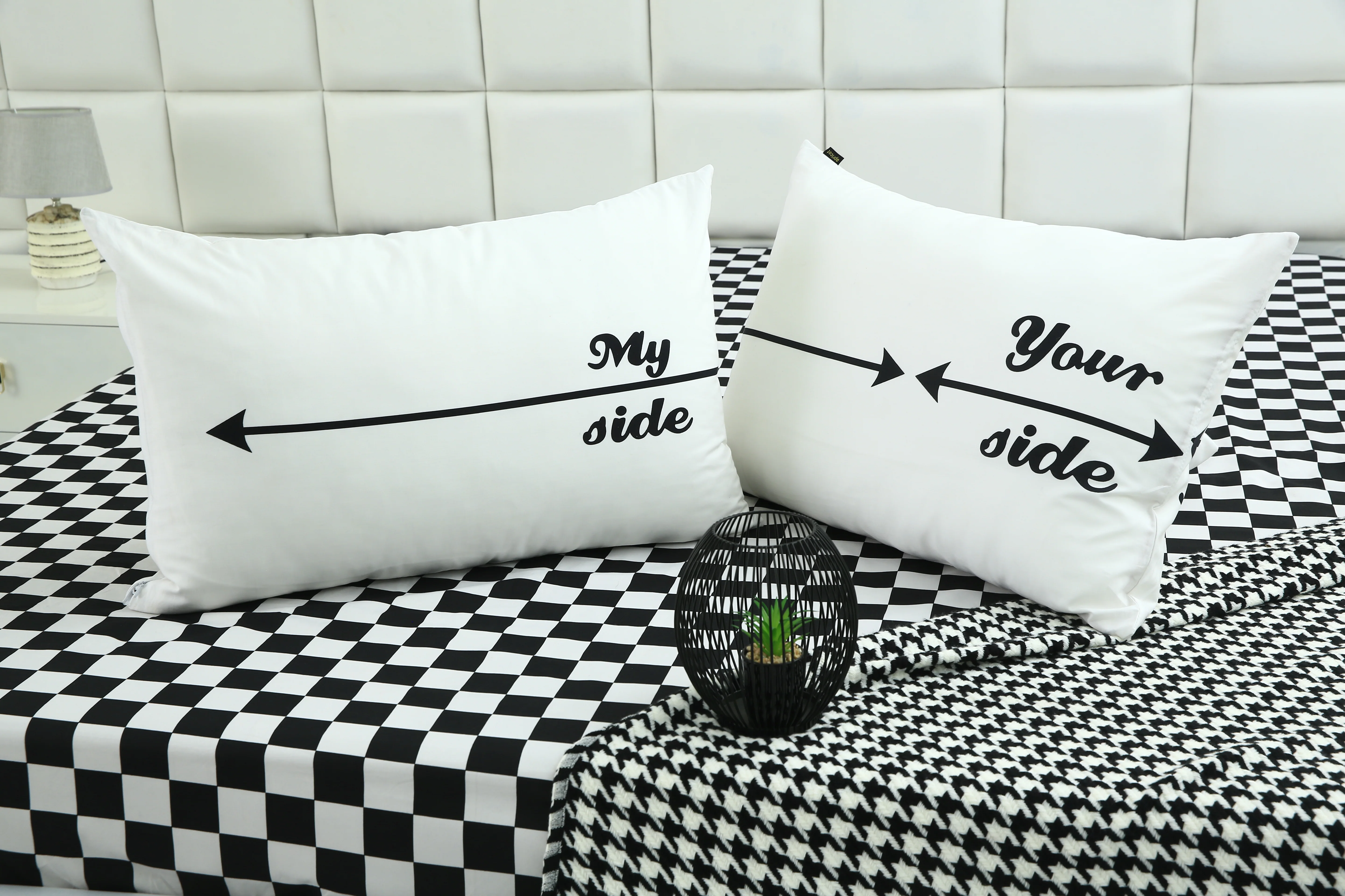 2 PCs Digital Printed Couple Pillow-My side/Yours Side - Image 6