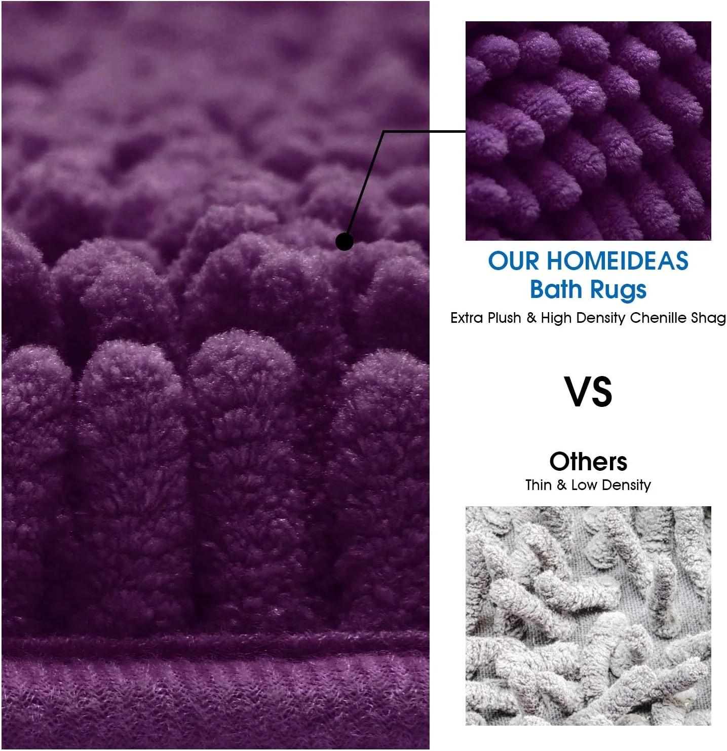 2 PCs Microfiber Anti Slip Commode Mat Set-Dark Purple - Image 3