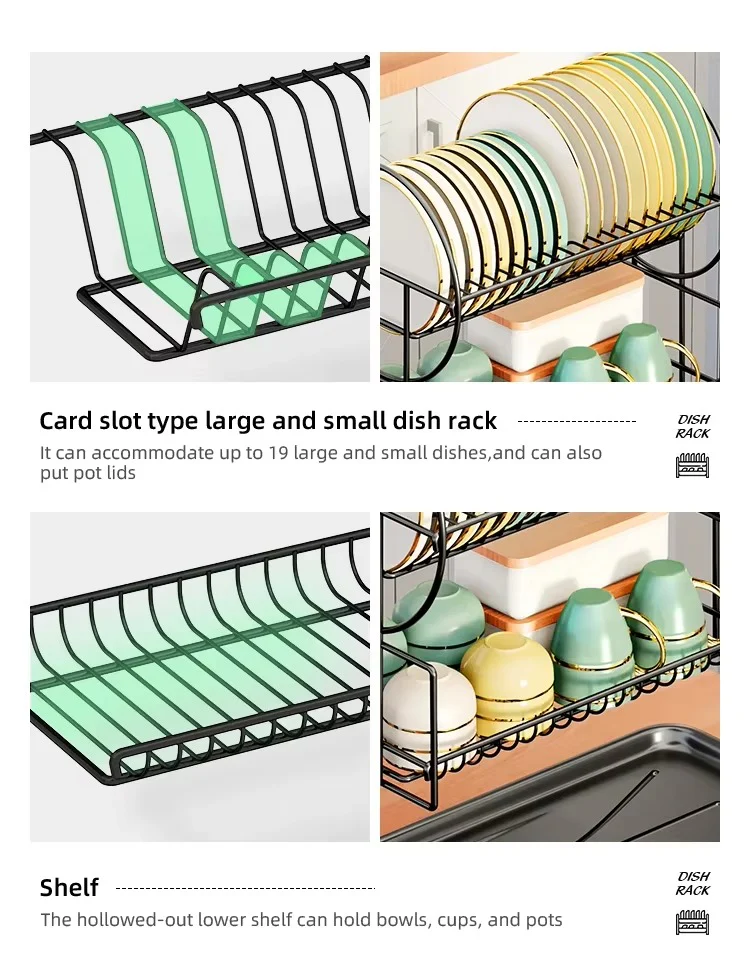 2-Tier-Dish Drying Rack & Utensil Holder(15255) - Image 6