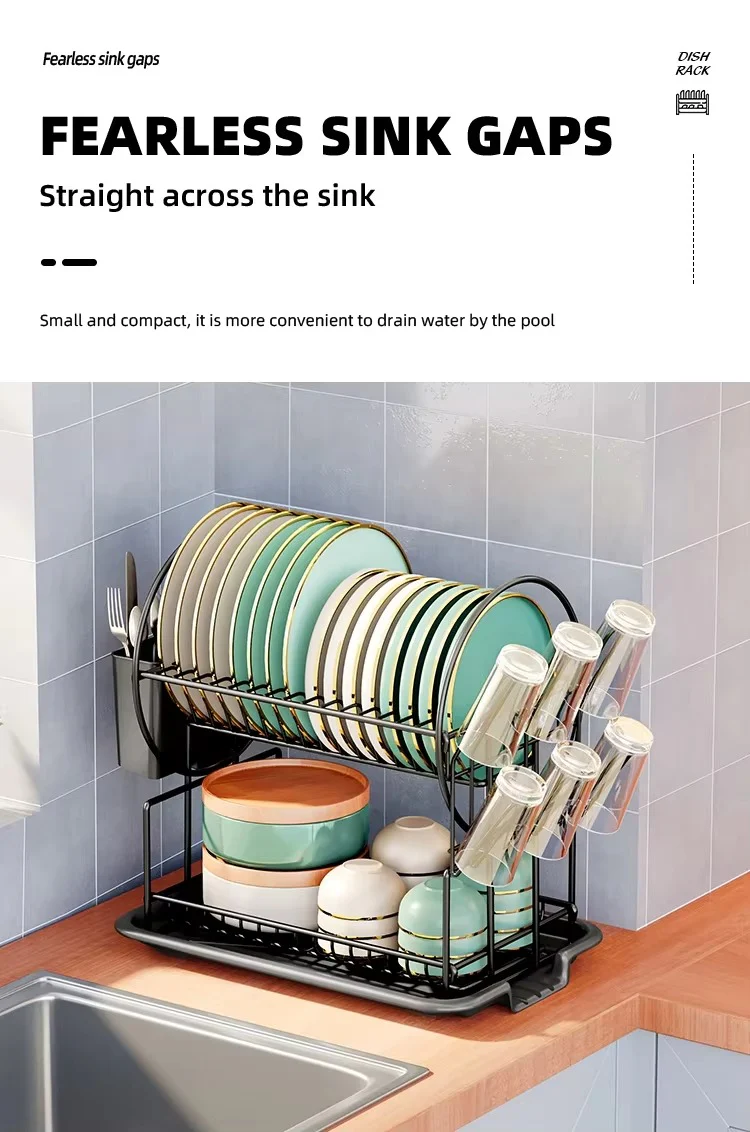 2-Tier-Dish Drying Rack & Utensil Holder(15255) - Image 9
