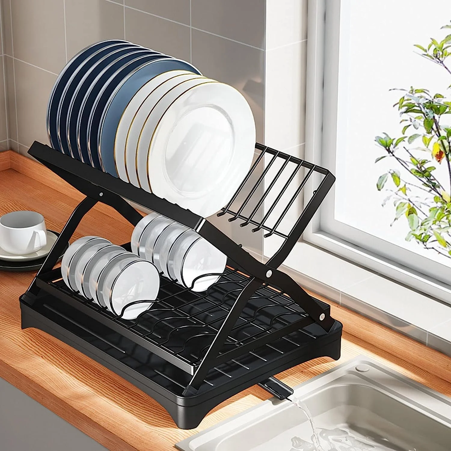 2-Tier Foldable Dish Drying Rack (SA2510-046) - Image 3