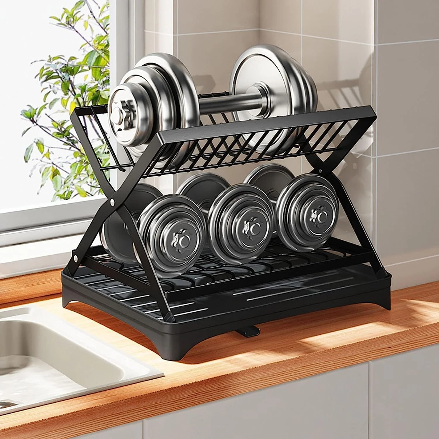 2-Tier Foldable Dish Drying Rack (SA2510-046) - Image 5