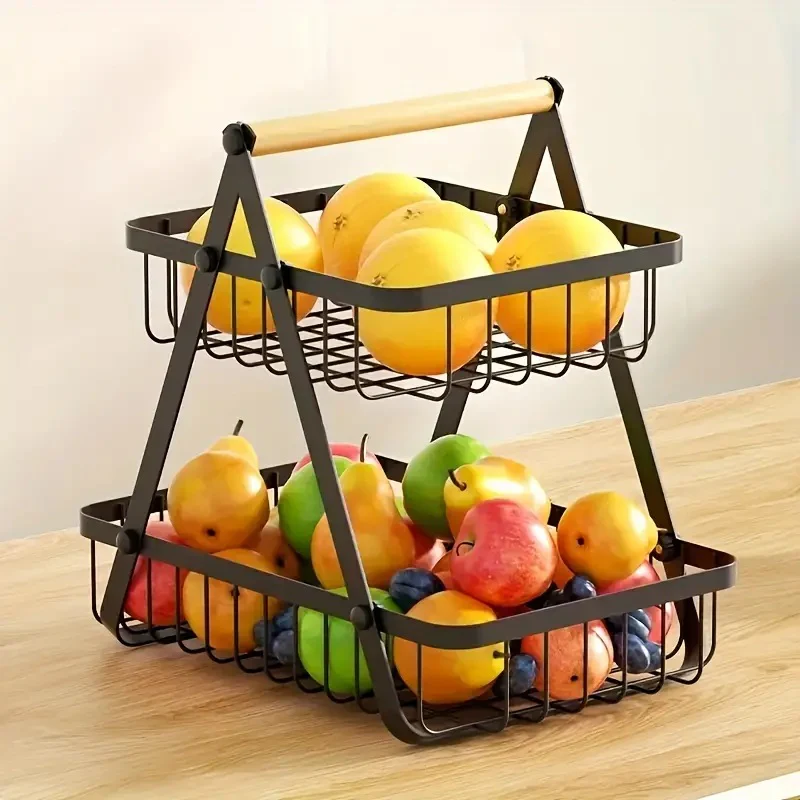 2 Tier Metalic Multi Purpose Storage Basket- Black(5322) - Image 3