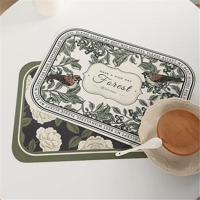 2pc Leather Placemats-Jasmin Flower(SA2405-262) - Image 3