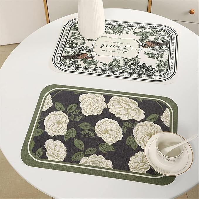 2pc Leather Placemats-Jasmin Flower(SA2405-262) - Image 4
