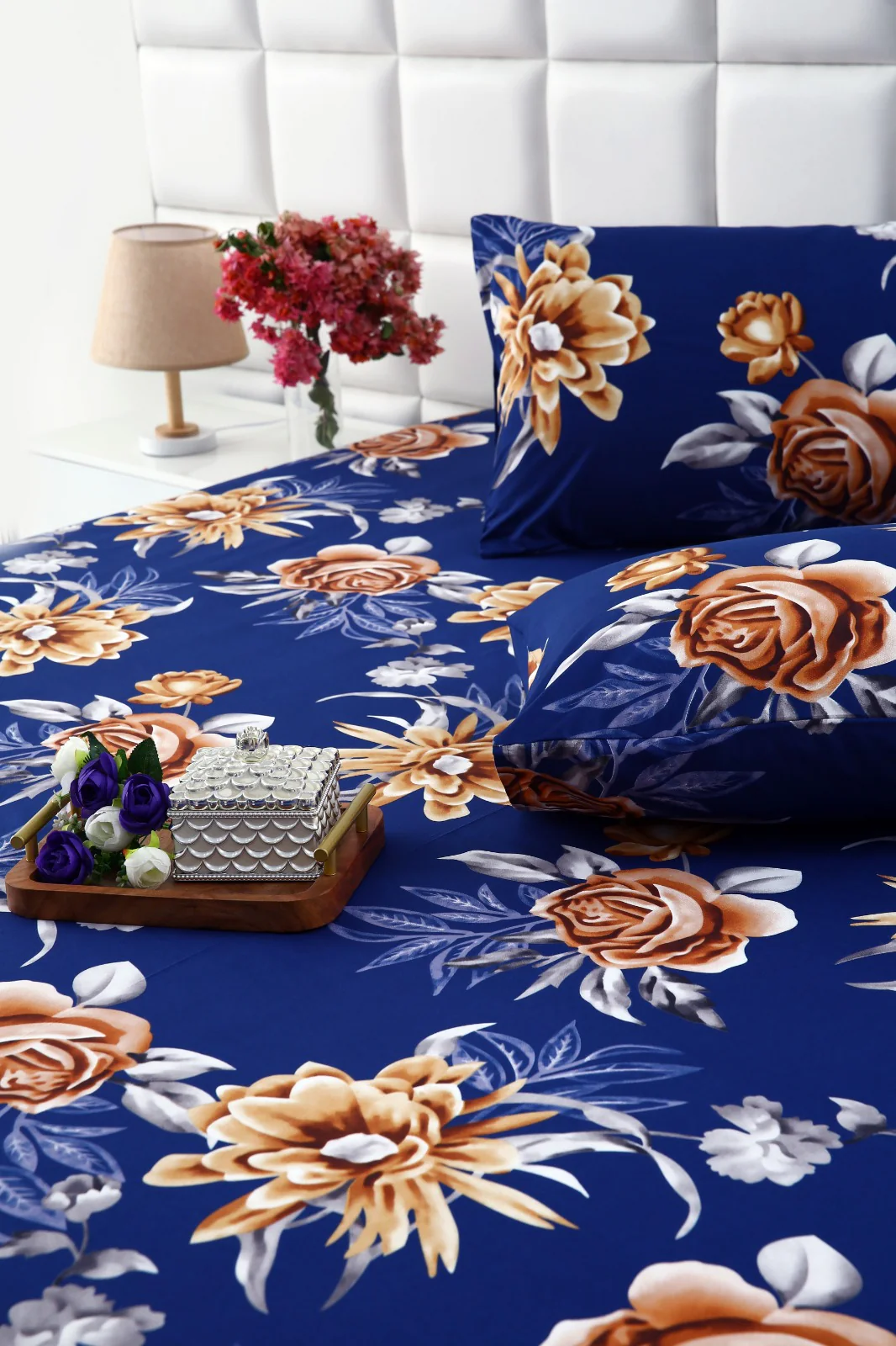 2Pcs Single Bed Sheet-Ethnic Flowers - Image 3