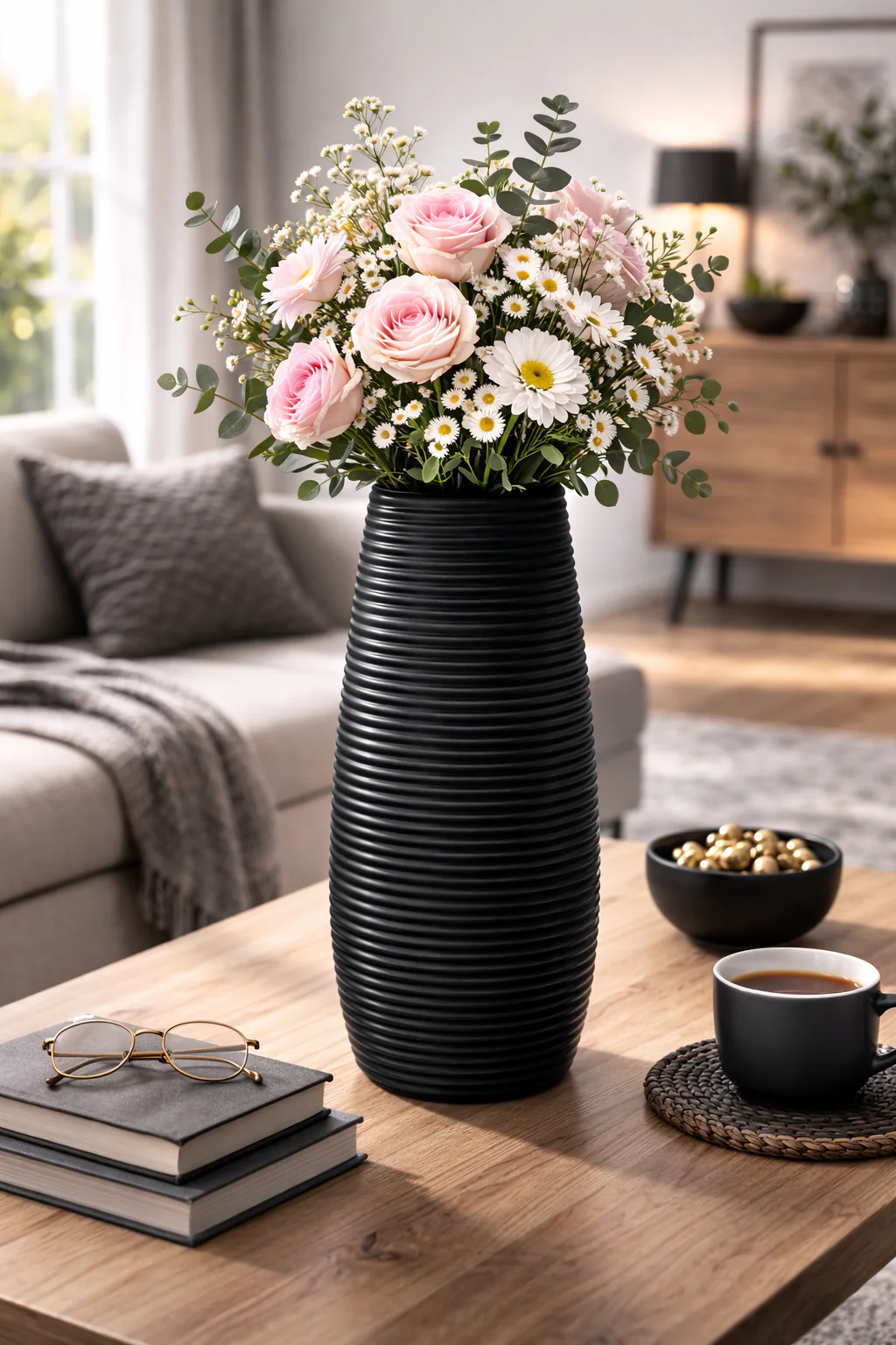 2PCs Nordic Style Vase Container (SA2510-097)Black - Image 2