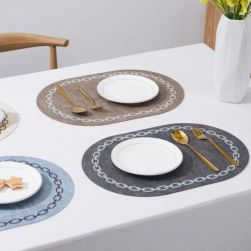 2PCs Oval Shape Leather Placemats(SA2405-258) - Image 5