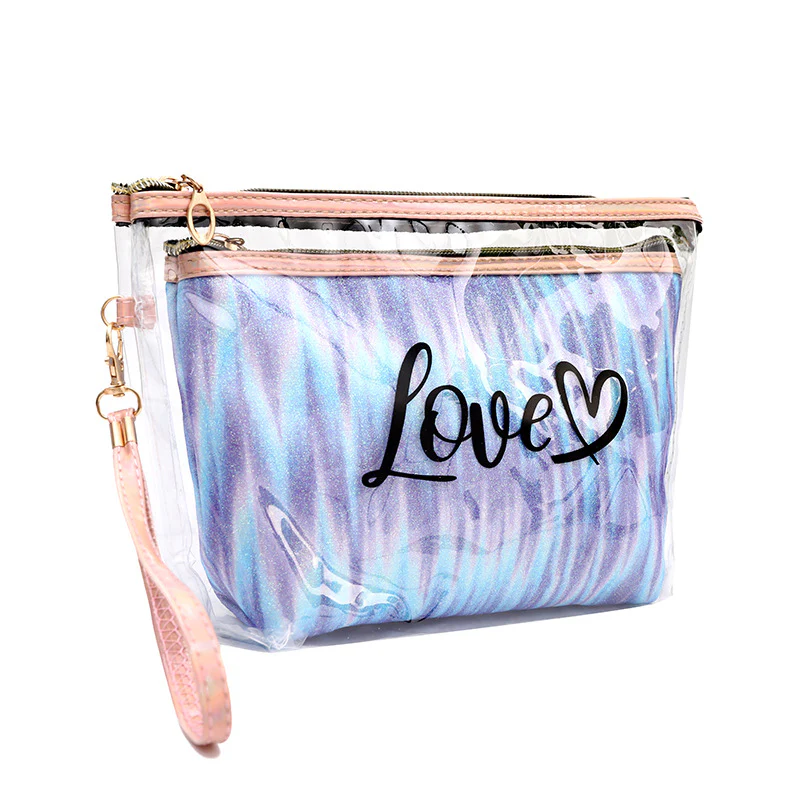 2PCs Portable Makeup Organizer Bag-LOVE(SA2405-125) - Image 11