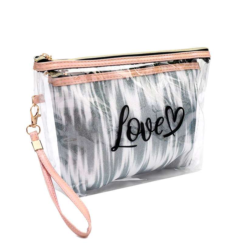 2PCs Portable Makeup Organizer Bag-LOVE(SA2405-125) - Image 12