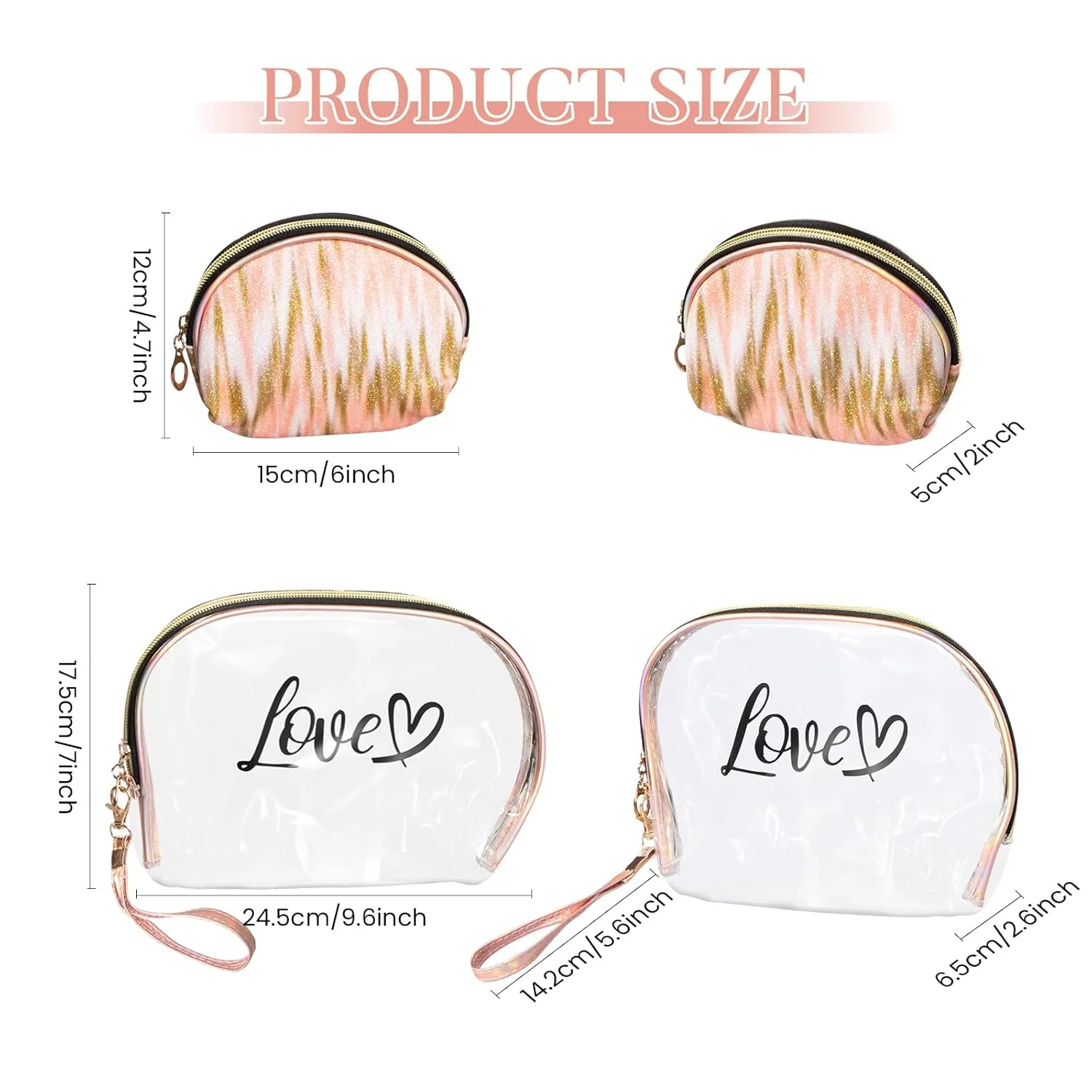 2PCs Portable Makeup Organizer Bag-LOVE(SA2405-125) - Image 7