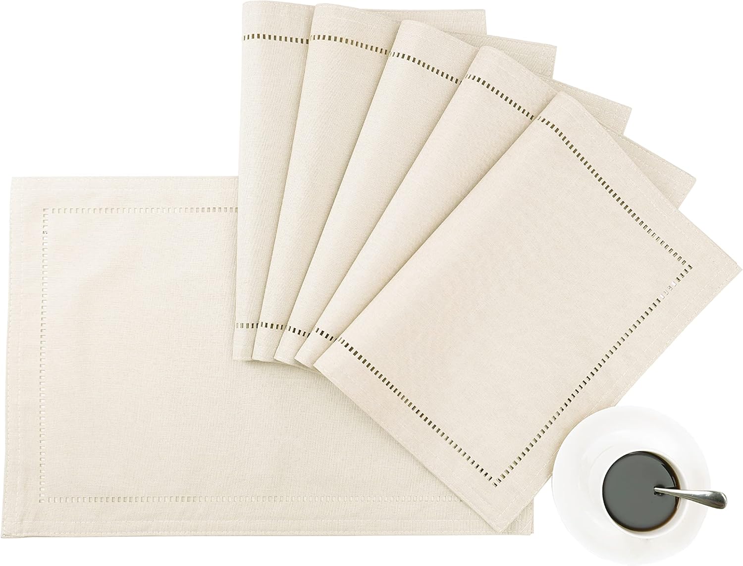 2PCs Rectangular Shape Placemats5974-(SA2405-252)Beige - Image 4