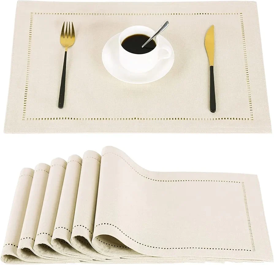 2PCs Rectangular Shape Placemats5974-(SA2405-252)Beige - Image 7