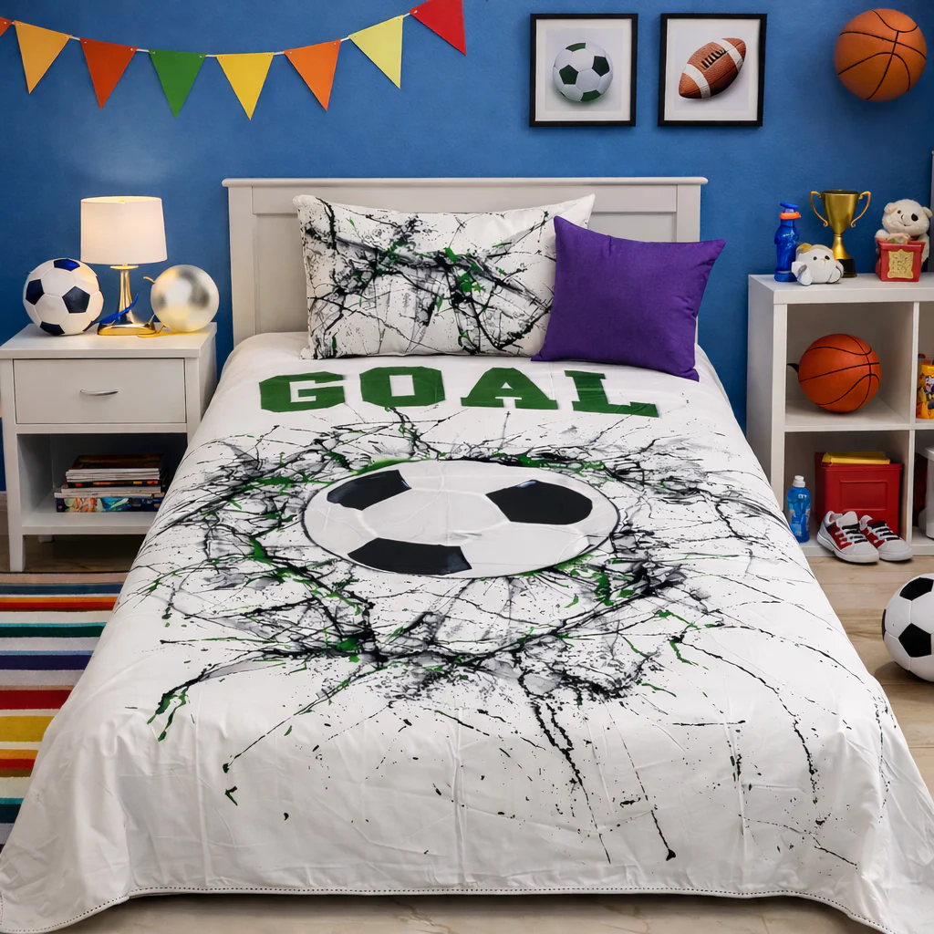2Pcs Single Bed Sheet-Goal