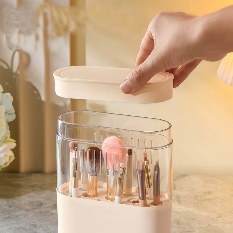 3 in 1 Makeup Brush Cleaning Box-beige - Image 8