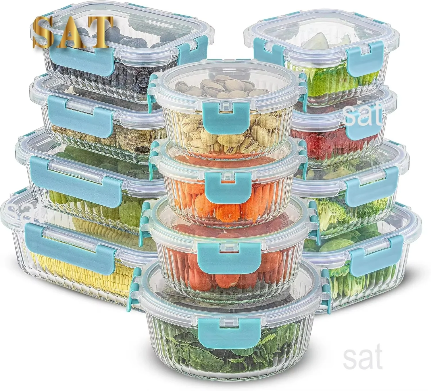 3 Pack Round Food Storage Containers With Lid-SA2408-291