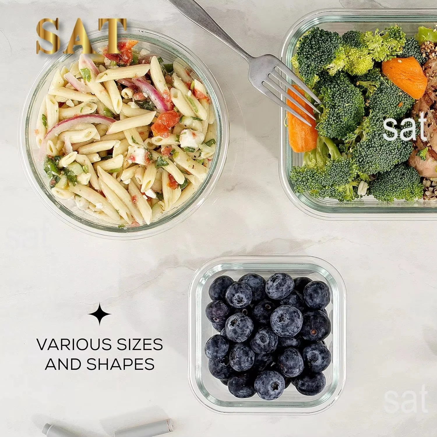 3 Pack Rectangular Food Storage15492 Containers With Lid-SA2408-292 - Image 3