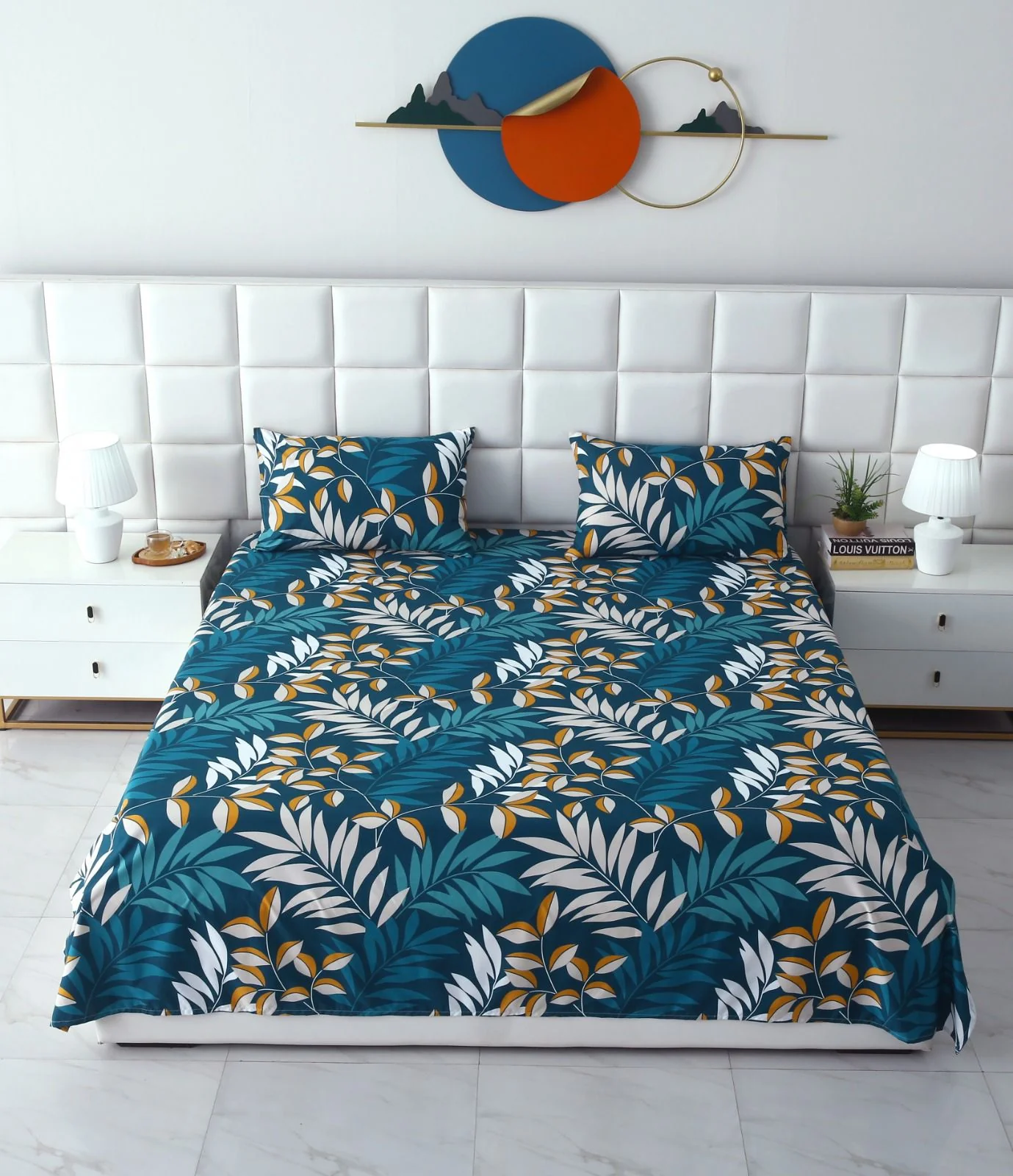 3 PCs Double Bed Sheet-Tropicals - Image 4