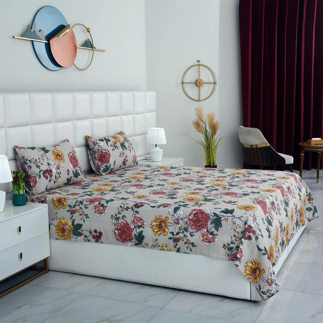 3 PCs Double Bed Sheet DB221