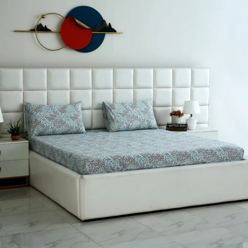 3 PCs Double Bed Sheet-Alabaster