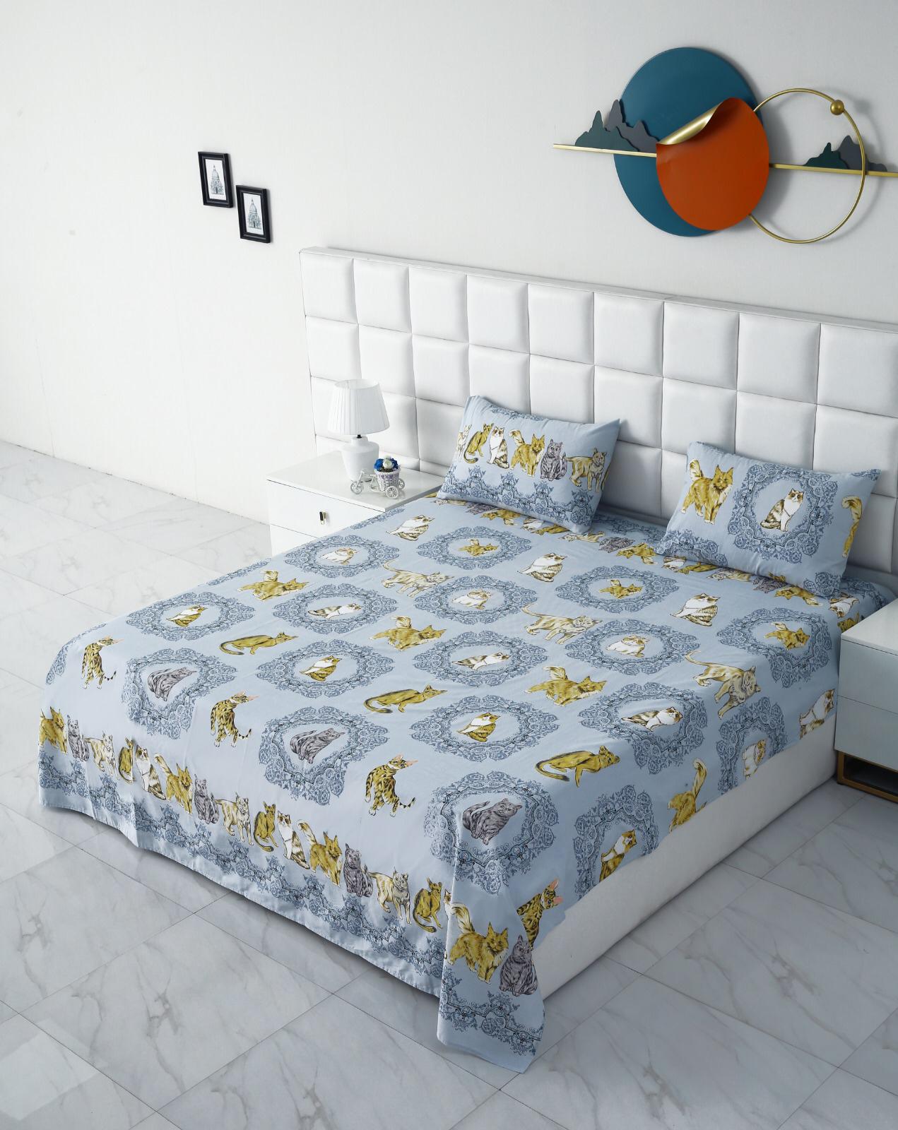 3 PCs Double Bed Sheet-AP0052 - Image 12