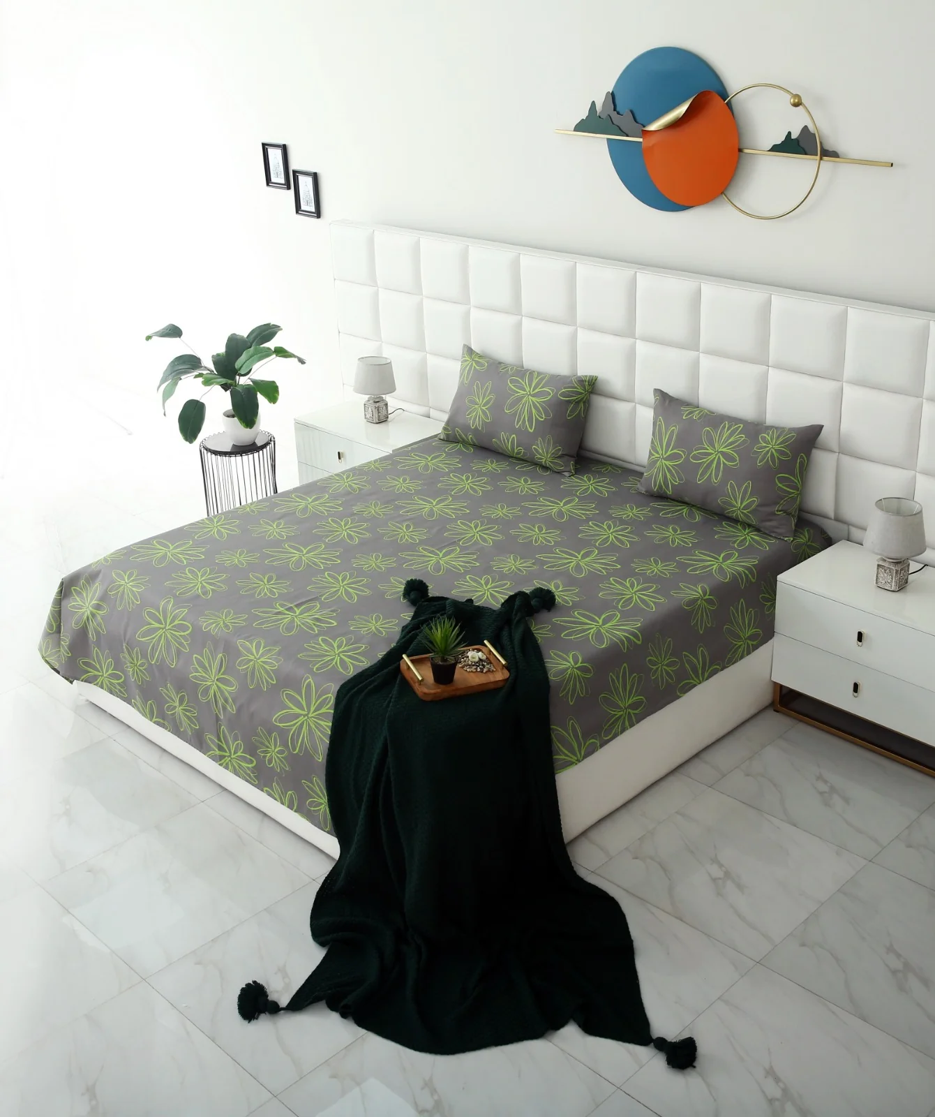 3 PCs Double Bed Sheet-Carnation - Image 6