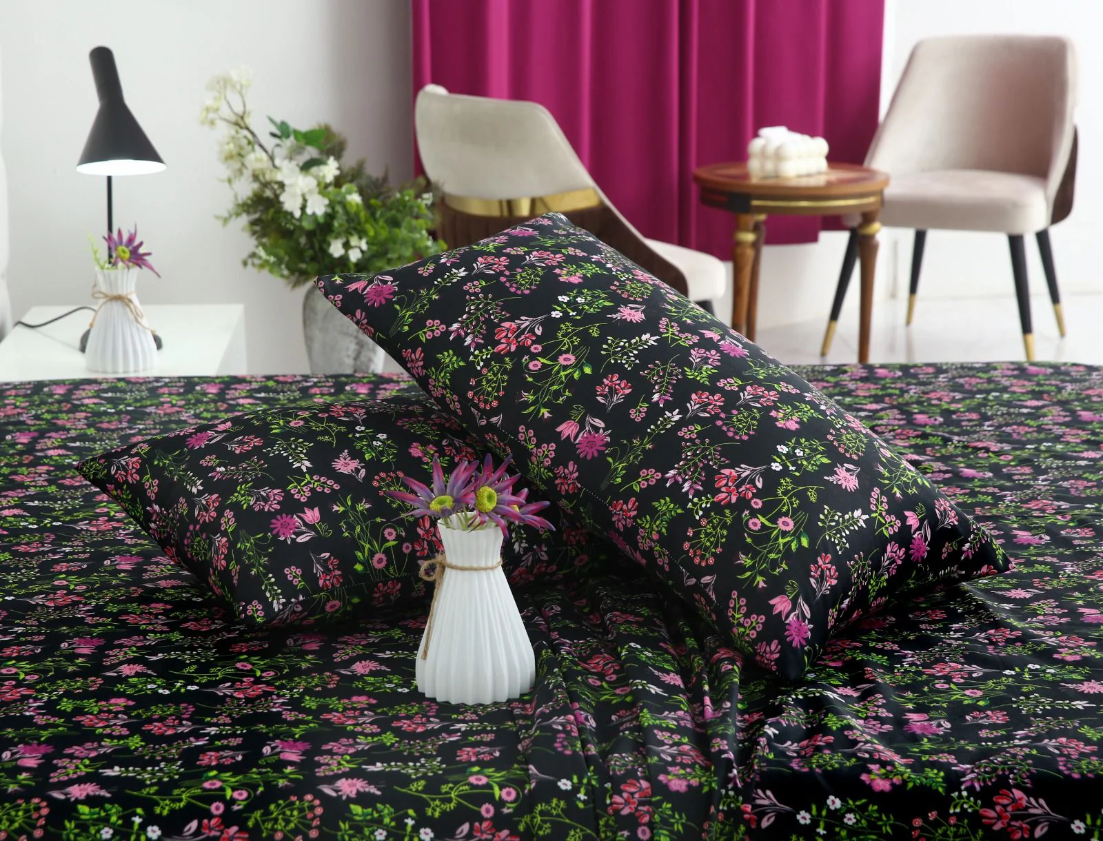 3 PCs Double Bed Sheet-Crocus - Image 4