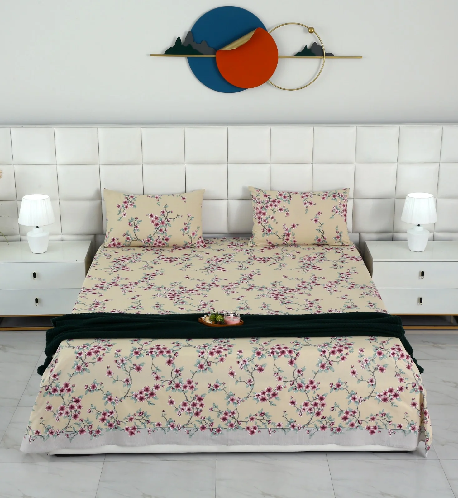 3 PCs Double Bed Sheet-DB-244 - Image 2