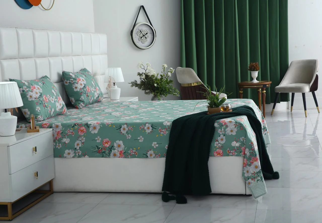 3 PCs Double Bed Sheet-DB-251 - Image 3