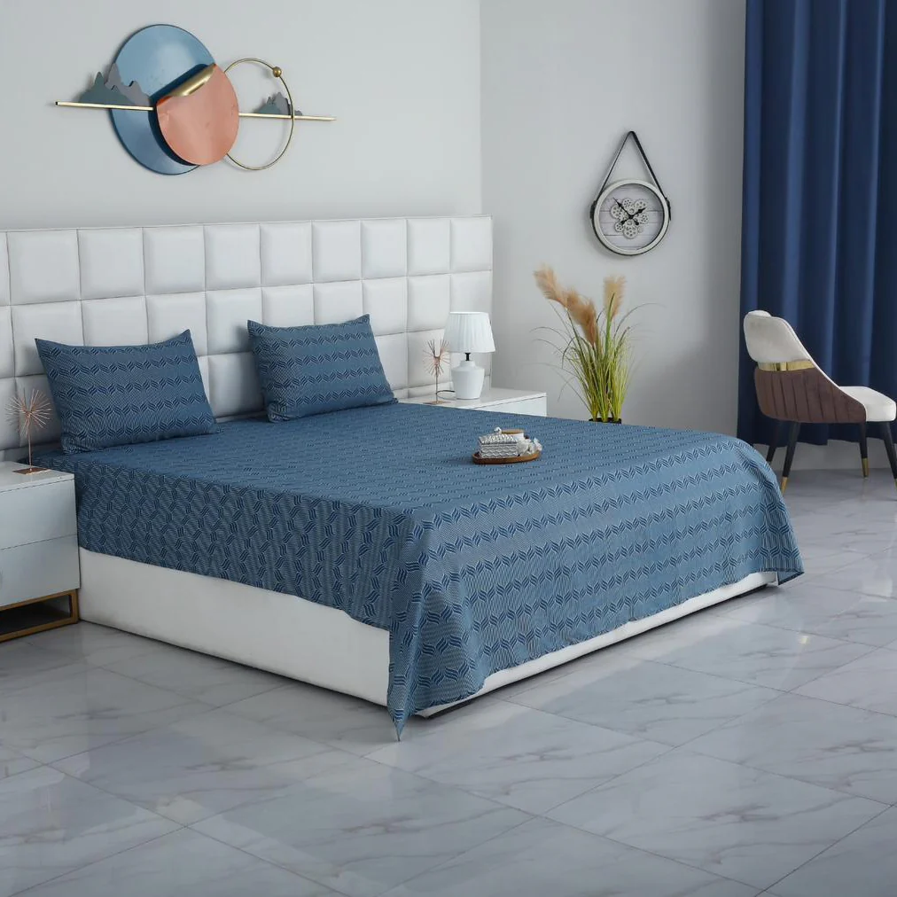 3 PCs Double Bed Sheet-DB253