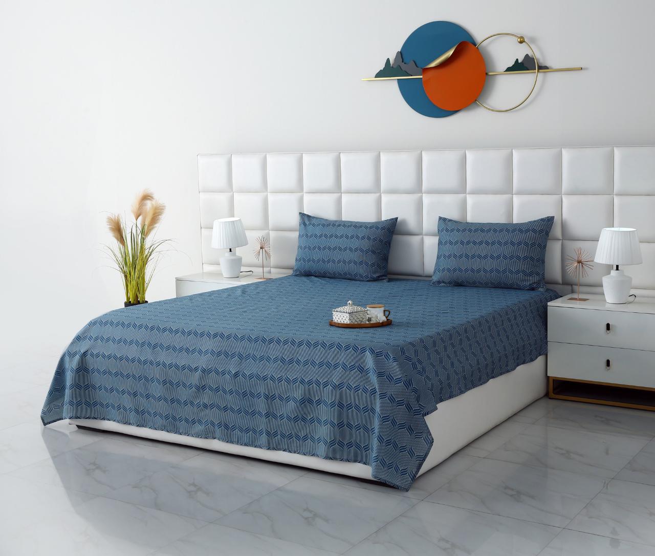 3 PCs Double Bed Sheet-DB253 - Image 2
