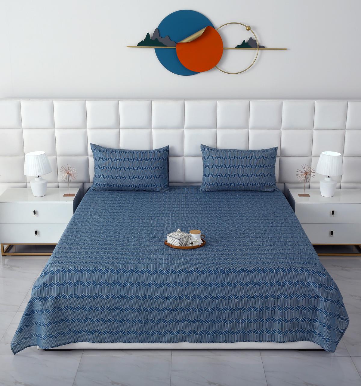 3 PCs Double Bed Sheet-DB253 - Image 3