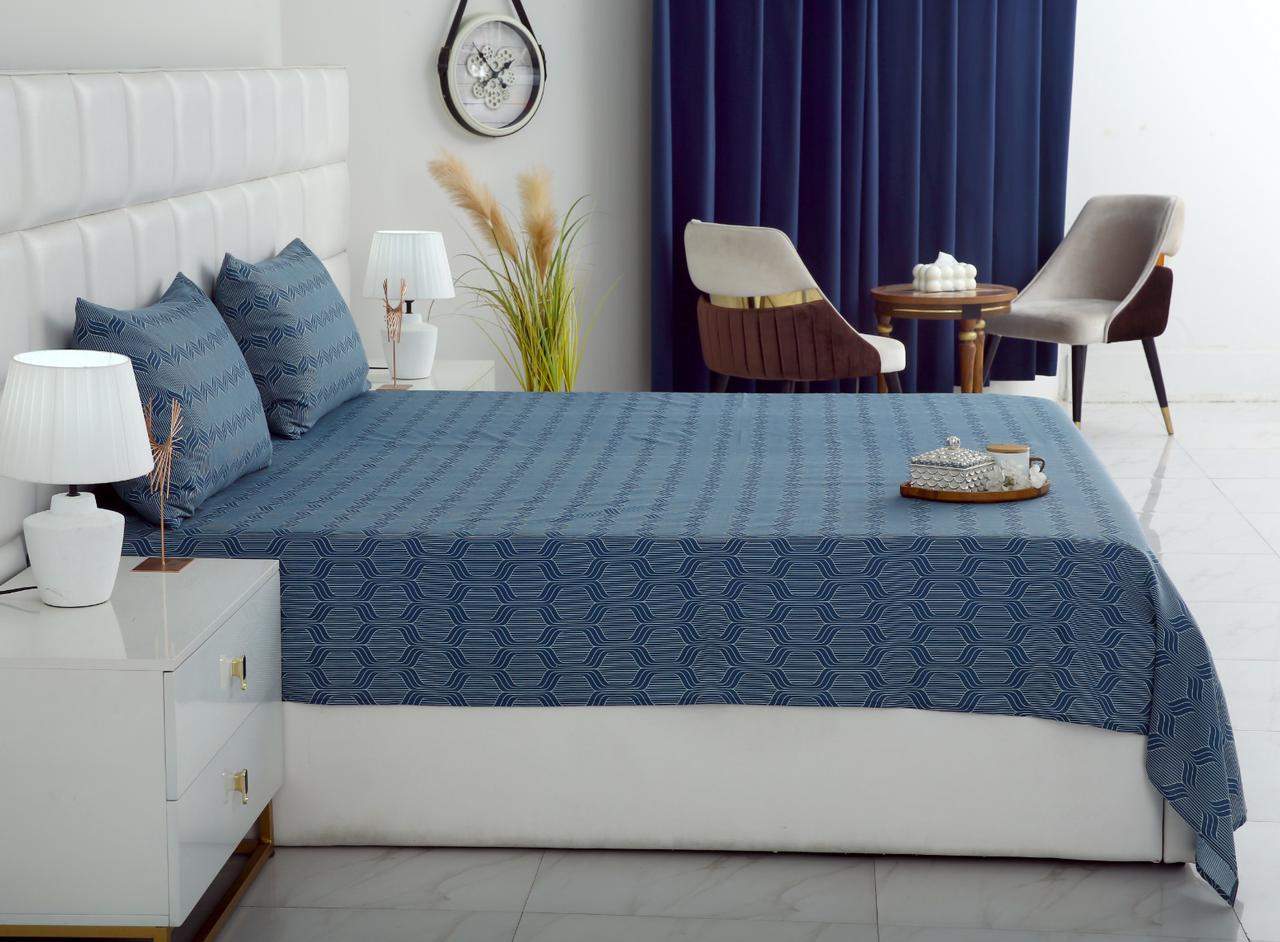 3 PCs Double Bed Sheet-DB253 - Image 4