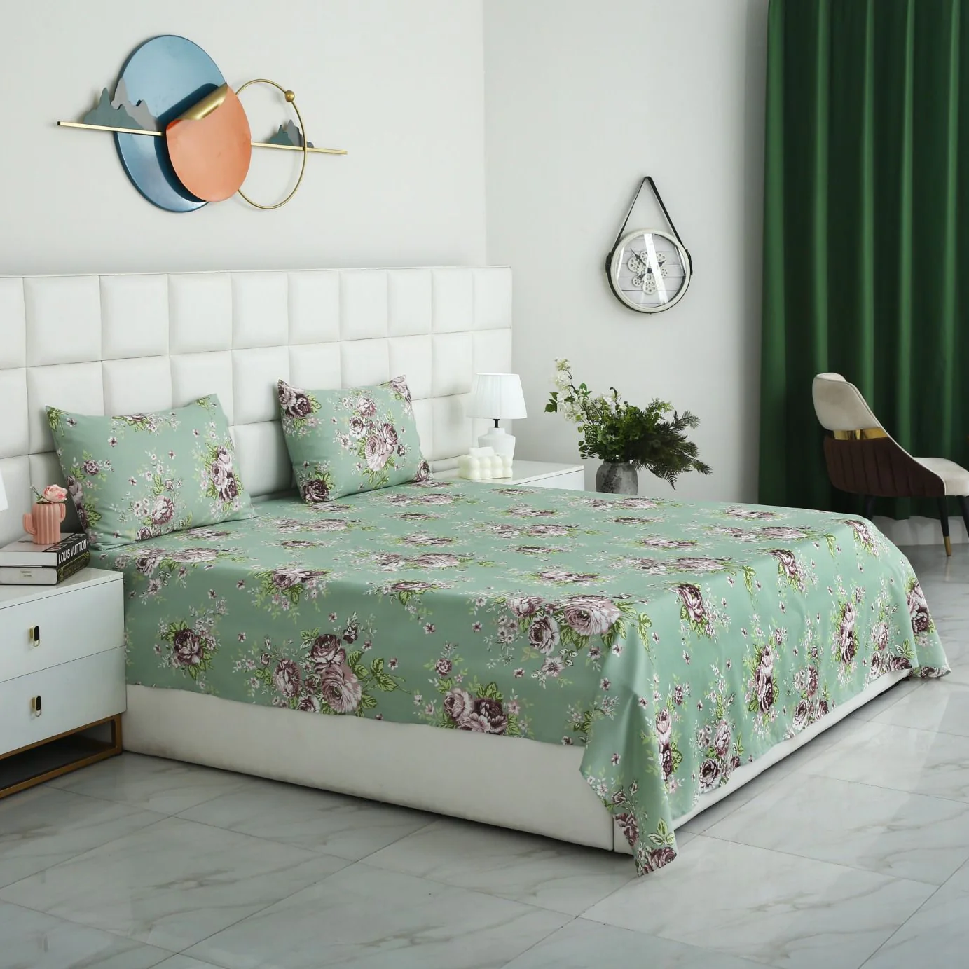 3 PCs Double Bed Sheet-DB259